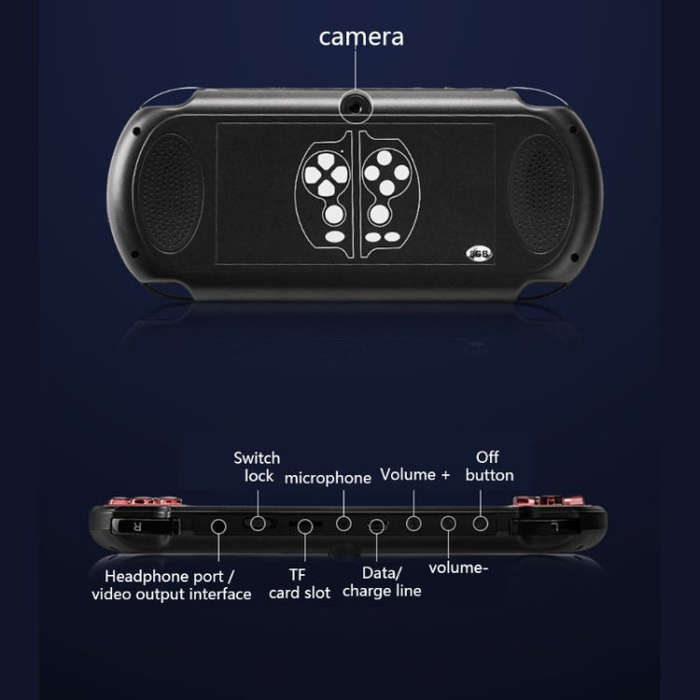 X7 Plus Retro Classic Games Handheld Game Console with 5.1 inch HD Screen & 8G Memory, Support MP...