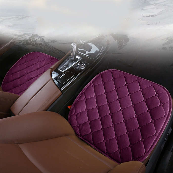 3 PCS / Set Luxurious Warm Car Seat Cover Cushion Universal Front Back Seat Covers Car Non-slip C...