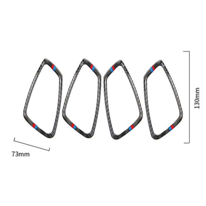 4 PCS Car Door Inner Handle Three Colors Carbon Fiber Decorative Sticker for BMW E90 / E92 / E93