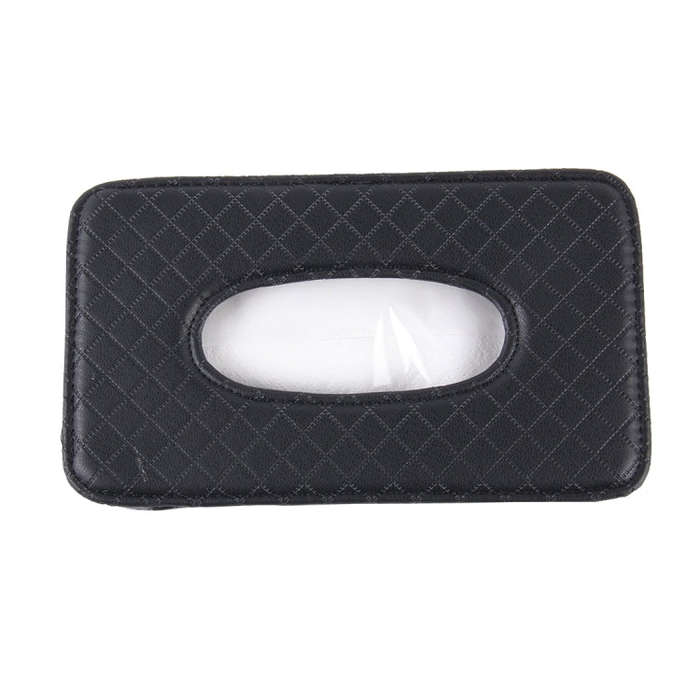 Car Sun Visor Hanger Tissue Box Paper Napkin Bag With 83g Napskins(Black)