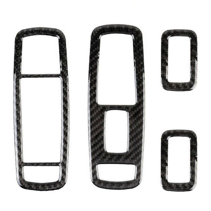 4 PCS Car Window Lift Switch Panel Carbon Fiber Decorative Sticker for Jeep Grand Cherokee 2011-2018