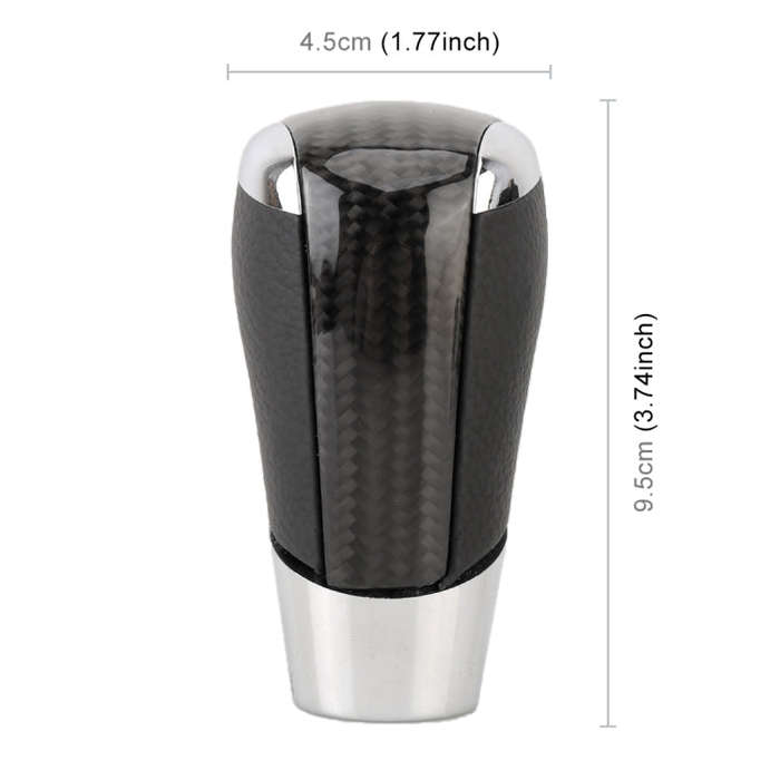 Universal Carbon Fiber Texture Leather Hole Pattern Car Gear Shift Knob Modified Shifter Lever Knob