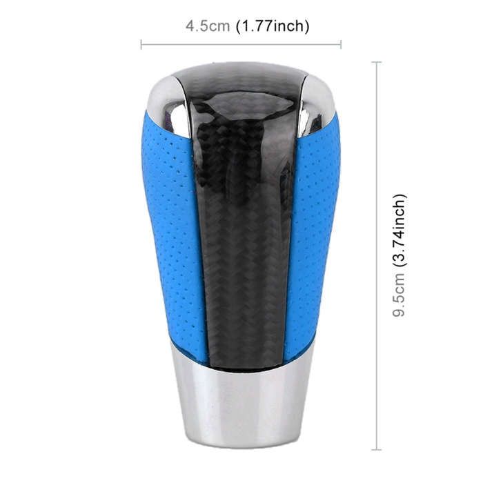 Universal Carbon Fiber Texture Leather Hole Pattern Car Gear Shift Knob Modified Shifter Lever Knob