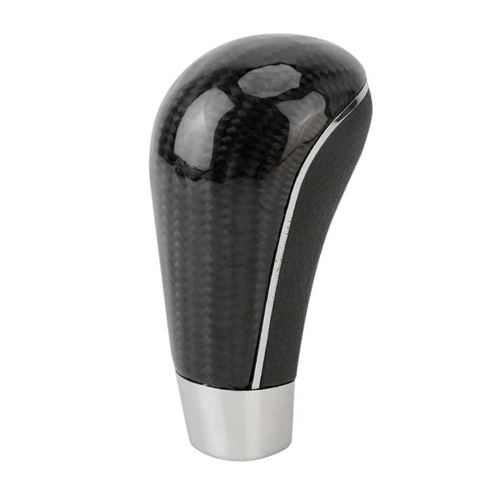 Universal Carbon Fiber Texture Leather Hole Pattern Car Gear Shift Knob Modified Shifter Lever Knob
