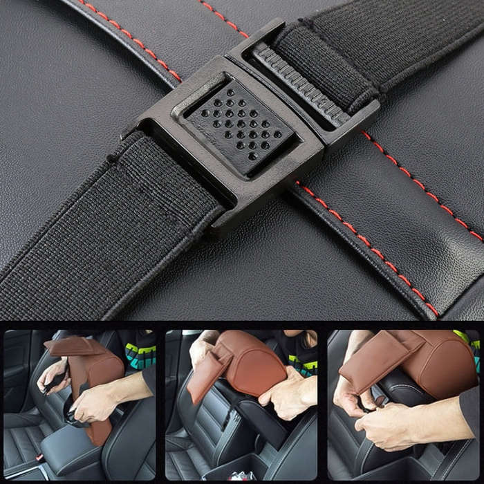 Universal Car PU Leather and Memory Foam Wrapped Armrest Box Car Armrest Box Mat with Phone Holde...