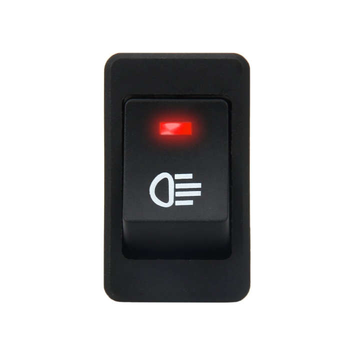 30 Amp 12 Volt Four Plugs LED ON OFF Car Fog Light Switch (Red Light)
