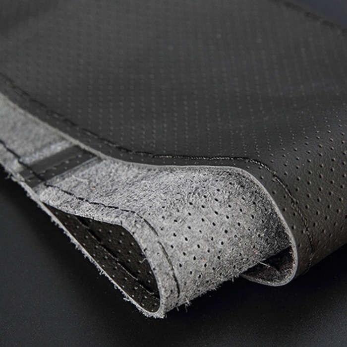 Four Seasons Genuine Leather Hand-stitched Car Adaptation Steering Wheel Cover for 38cm Steering ...