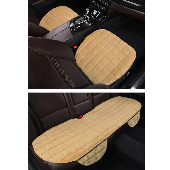 3 PCS / Set  Warm Car Seat Cover Cushion Five Seats Universal Two Front Row Seat Covers and One B...