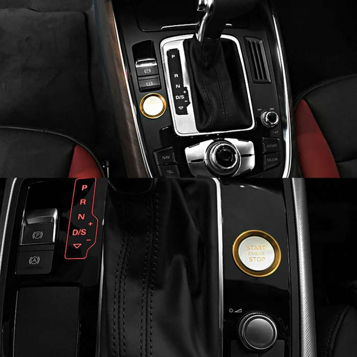 Car Engine Start Key Push Button Ring Trim Aluminum Alloy Sticker Decoration for Audi(Gold)