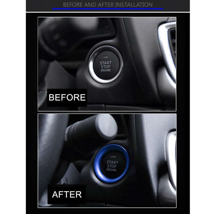 Car Engine Start Key Push Button Ring Trim Aluminum Alloy Sticker Decoration for Mazda CX4 / CX5 ...