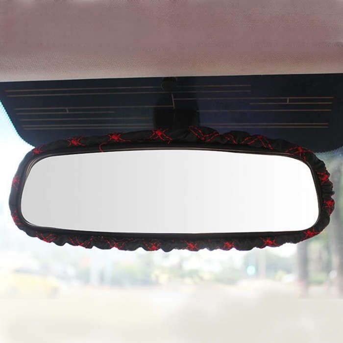 3 PCS Car Hand Brake Cover Shift Knob Gear Stick Cushion Sets Rear View Mirror Sets Cover Car Acc...