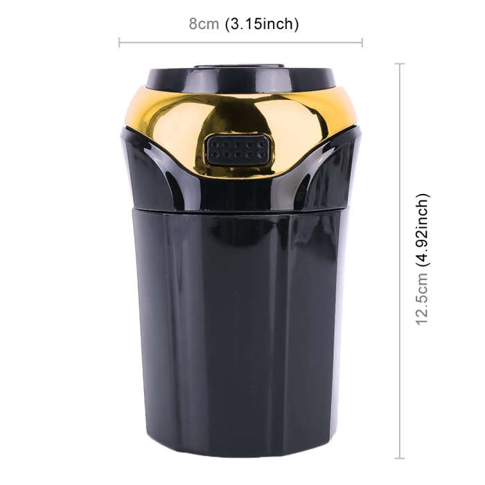 2 in 1 Universal Car Detachable Electronic Cigarette Lighter + Trash Rubbish Bin Ashtray(Gold)