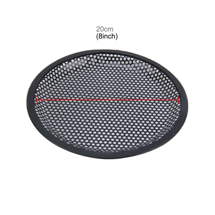8 inch Car Auto Metal Mesh Black Round Hole Subwoofer Loudspeaker Protective Cover Mask Kit with ...