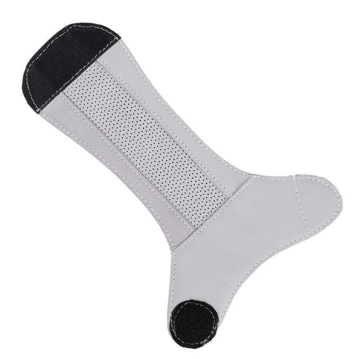 Universal Nonslip Breathable Genuine Leather Car Gear Shift Knob Cover(Grey)