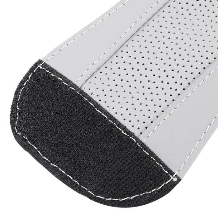 Universal Nonslip Breathable Genuine Leather Car Gear Shift Knob Cover(Grey)