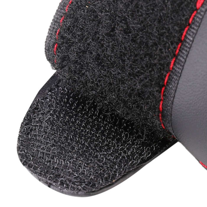 Universal Nonslip Breathable Genuine Leather Car Gear Shift Knob Cover(Black Red)