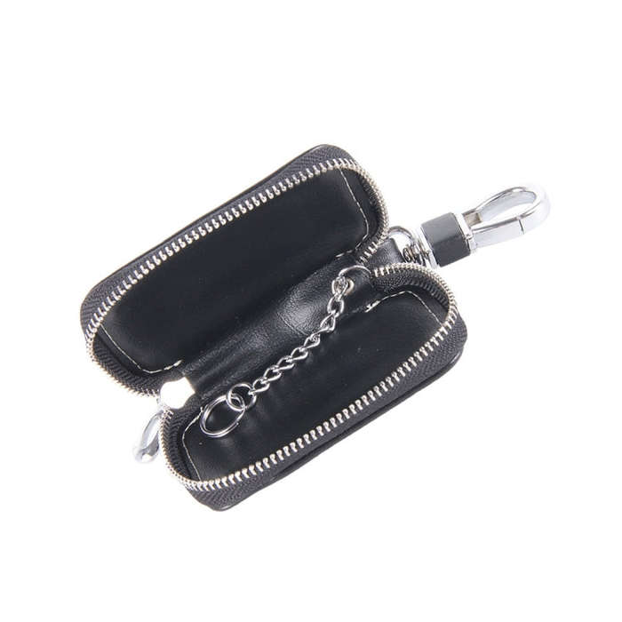 Universal Leather Flash Powder Texture Waist Hanging Zipper Wallets Key Holder Bag (No Include Ke...