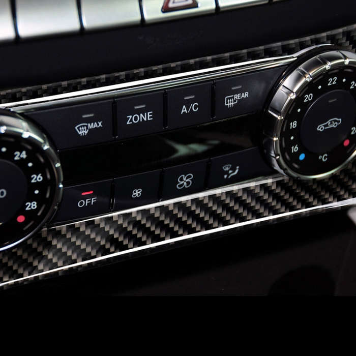 Car Carbon Fiber Air Conditioning Knob Control Panel Decorative Sticker for Mercedes-Benz W204 C ...