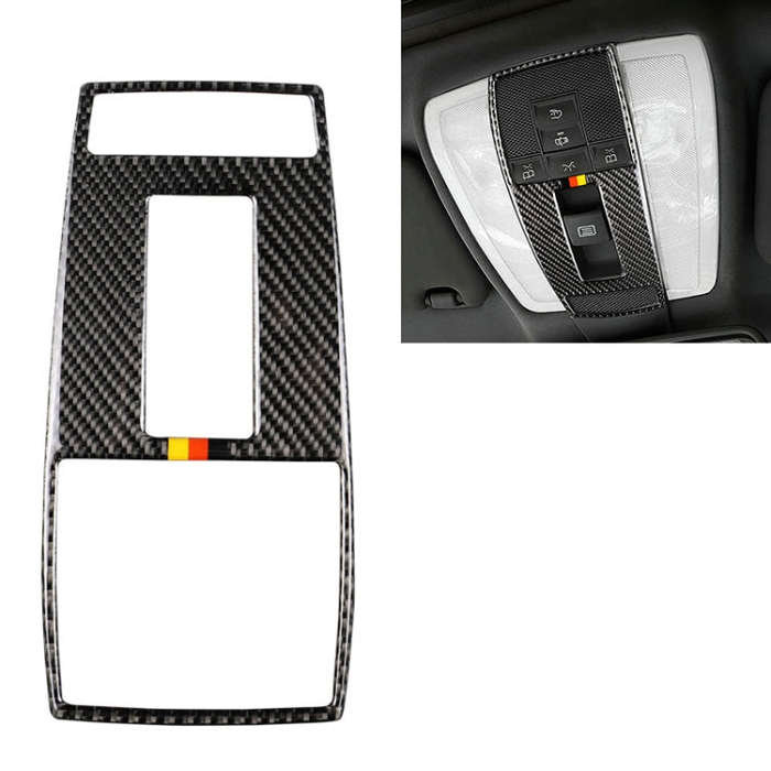Car German Flag Carbon Fiber Reading Lamp Frame Decorative Sticker for Mercedes-Benz W204 2007-20...