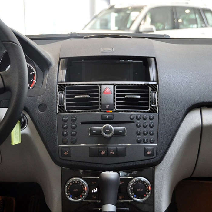 Car German Flag Carbon Fiber Air Outlet Ring + Intermediate Air Outlet + Side Air Outlet Panel De...