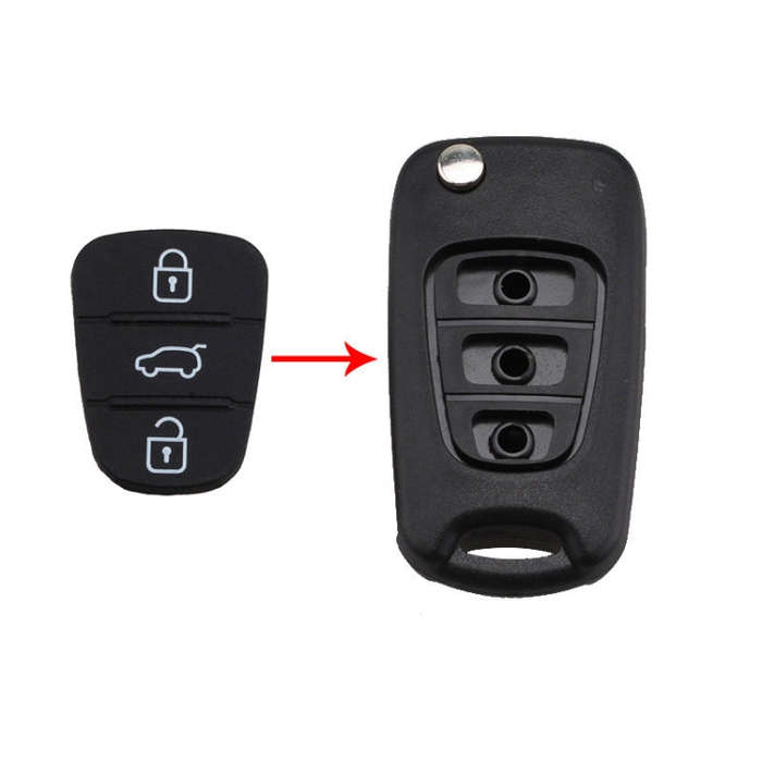 Replacement 3 Buttons Silicone Pad for Hyundai / Kia Car Key Shell, without Battery