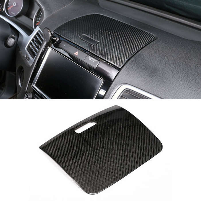 Car Carbon Fiber Instrument Panel Storage Panel Frame Decorative Sticker for Volkswagen Touareg 2...