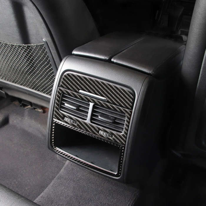 3 PCS Car Carbon Fiber Rear Air Outlet Decorative Sticker for Volkswagen Touareg 2011-2018