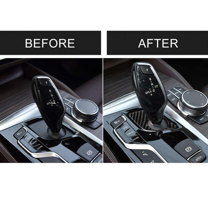 Car Carbon Fiber Gear Lever Lower Panel Decorative Sticker for BMW 5 Series G38 528Li / 530Li / 5...