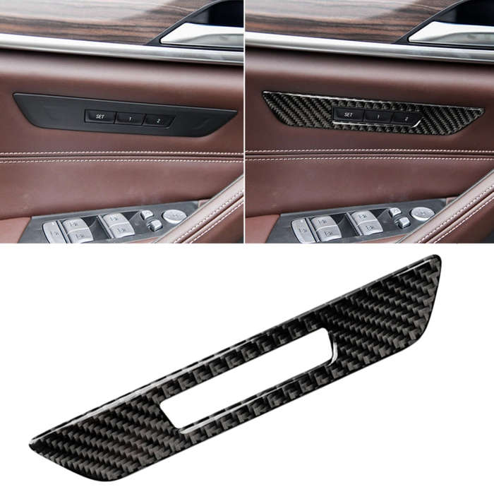 Car Carbon Fiber Seat Memory Button Decorative Sticker for BMW 5 Series G38 528Li / 530Li / 540Li...