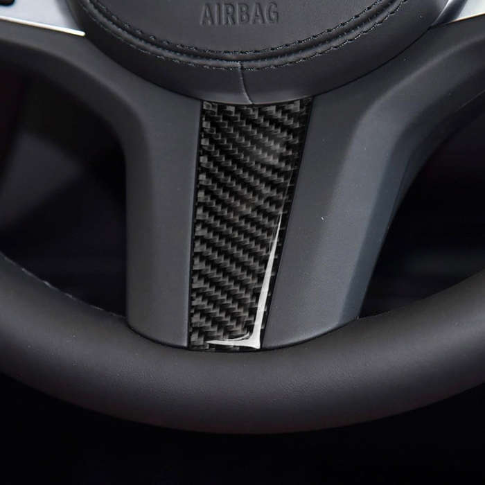 Car Carbon Fiber Steering Wheel Decorative Sticker for BMW 5 Series G30/G38 X3 G01/G08