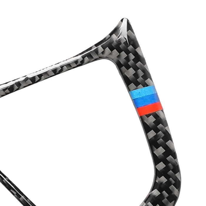 Car Tricolor Carbon Fiber Steering Wheel Button Configuration B Decorative Sticker for BMW 5 Seri...