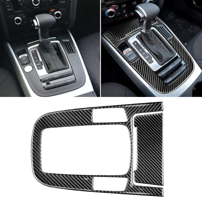 Car Carbon Fiber Gear Position Panel Decorative Sticker for Audi 2010-2018 Q5 / 2009-2016 A4L / 2...