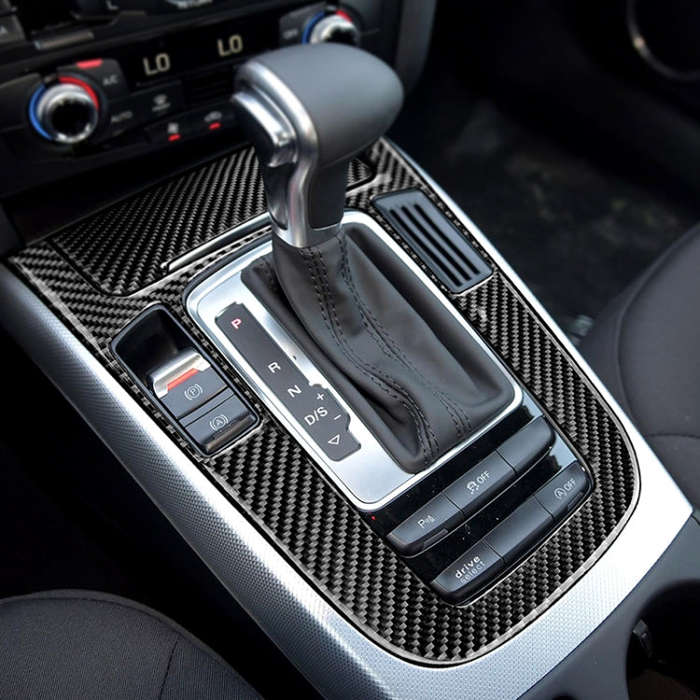 Car Carbon Fiber Gear Position Panel Decorative Sticker for Audi 2010-2018 Q5 / 2009-2016 A4L / 2...