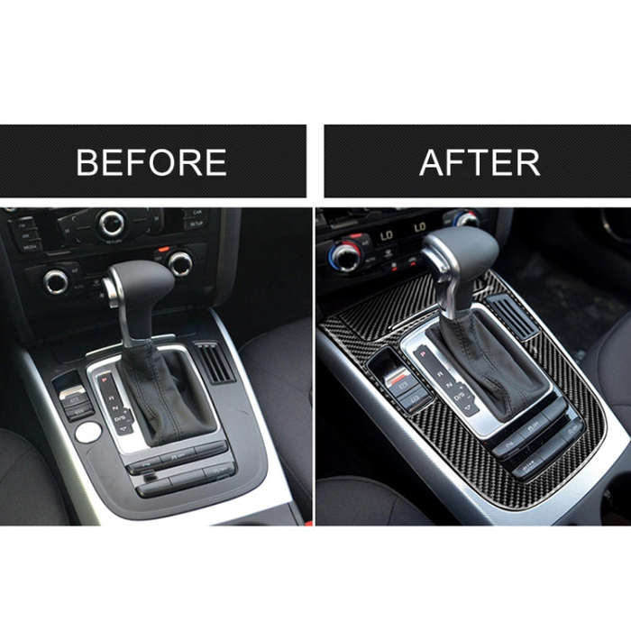Car Carbon Fiber Gear Position Panel Decorative Sticker for Audi 2010-2018 Q5 / 2009-2016 A4L / 2...