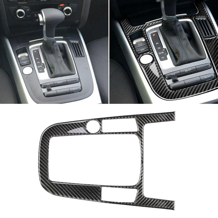 Car Carbon Fiber Gear Position Panel Decorative Sticker for Audi 2010-2018 Q5 / 2009-2016 A4L / 2...