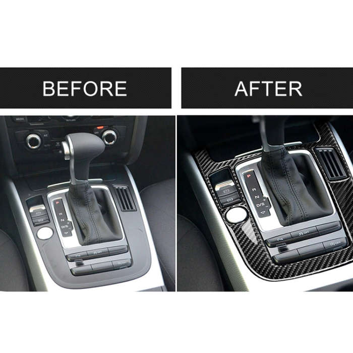 Car Carbon Fiber Gear Position Panel Decorative Sticker for Audi 2010-2018 Q5 / 2009-2016 A4L / 2...