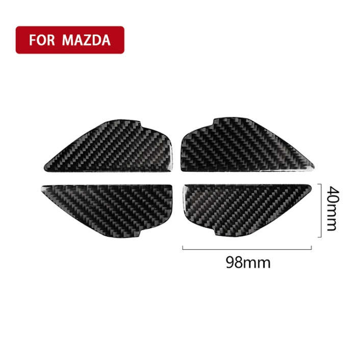 4 PCS Car Carbon Fiber Door Inner Handle Wrist Panel Decorative Sticker for Mazda Axela 2014 / 20...