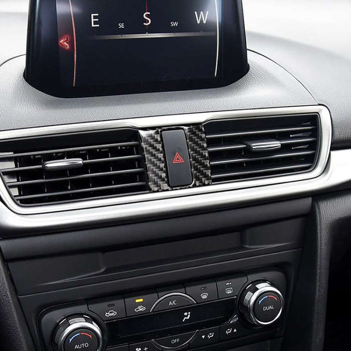 Car Carbon Fiber Warning Light Decorative Sticker for Mazda Axela 2013-2018