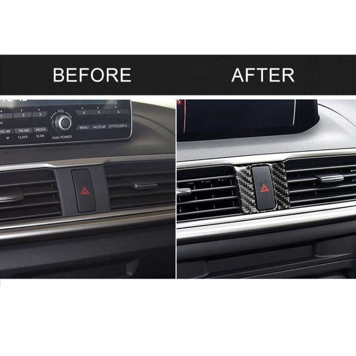 Car Carbon Fiber Warning Light Decorative Sticker for Mazda Axela 2013-2018