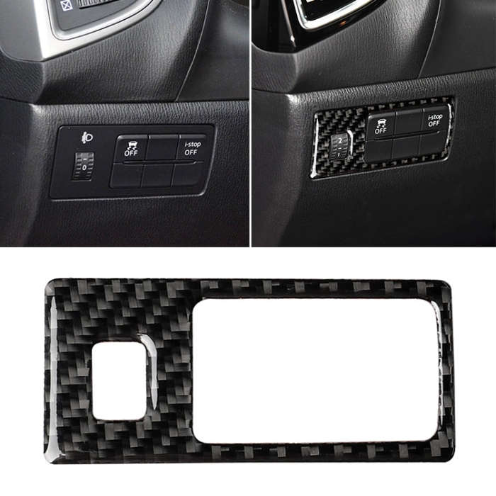 Car Carbon Fiber Headlight Adjustment Frame Decorative Sticker for Mazda Axela 2014 / 2017-2018, ...