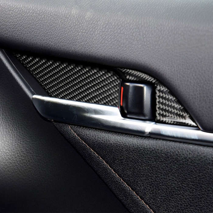 8 in 1 Car Carbon Fiber Door Inner Handle Wrist Panel Decorative Sticker for Toyota Eighth Genera...