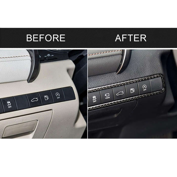 Car Carbon Fiber Main Driving Multi-functional Button Frame Decorative Sticker for Toyota Eighth ...