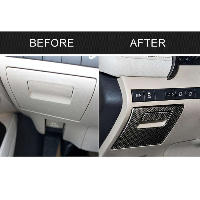 2 in 1 Car Carbon Fiber Main Driving Storage Box Handle Decorative Sticker for Toyota Eighth Gene...