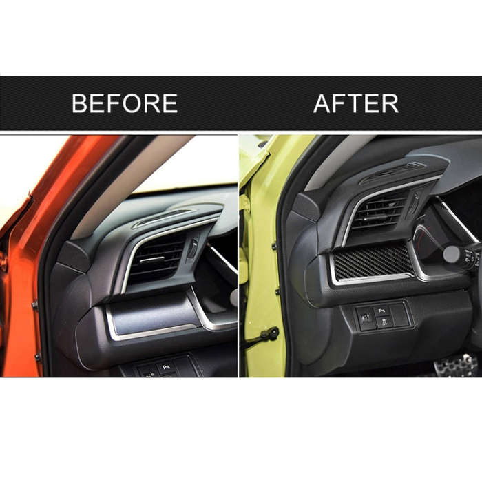 Car Carbon Fiber Central Control Left Stripe Decorative Sticker for Honda Tenth Generation Civic ...