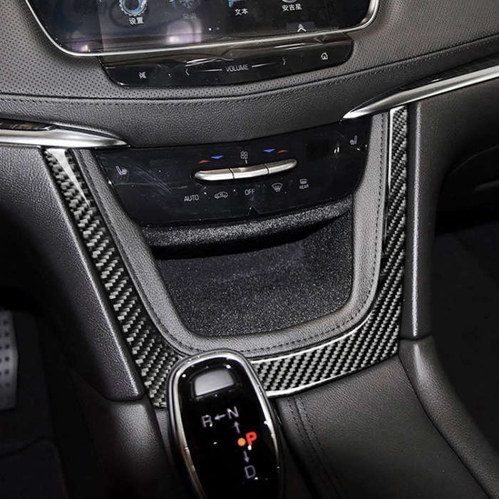 Car Carbon Fiber Central Control U Shape Frame Decorative Sticker for Cadillac XT5 2016-2017