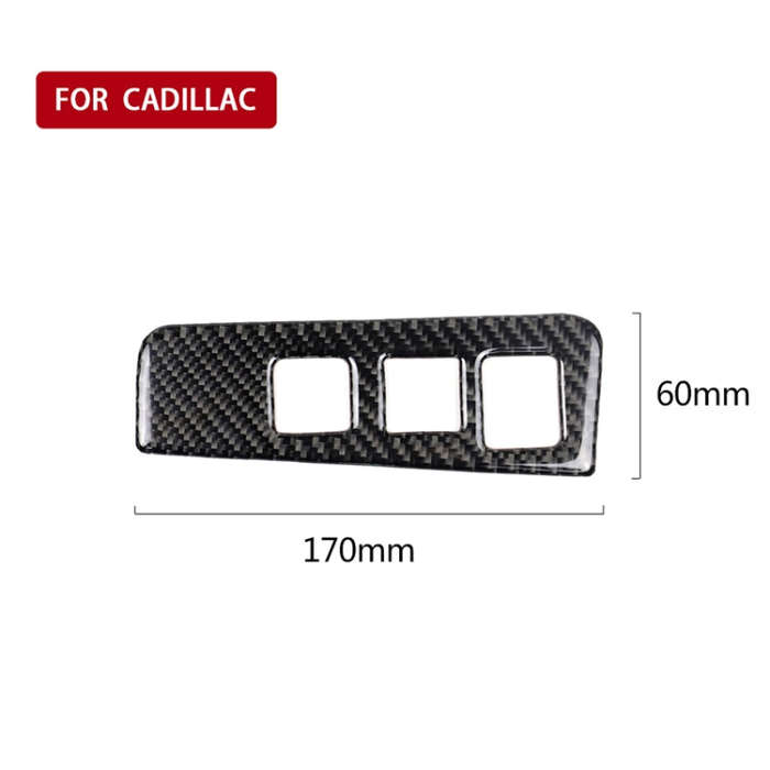 Car Carbon Fiber Headlight Switch Frame Decorative Sticker for Cadillac XT5 2016-2017, Low Versio...