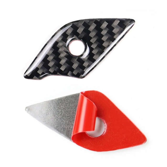 Car Carbon Fiber Steering Wheel Button Decorative Sticker for Cadillac XT5 2016-2017