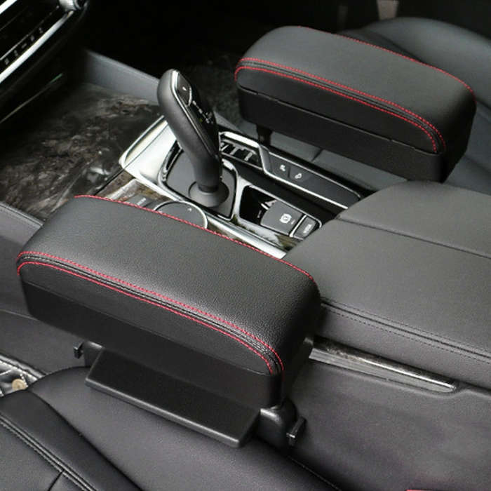 Universal Car Wireless Qi Standard Charger PU Leather Wrapped Armrest Box Cushion Car Armrest Box...