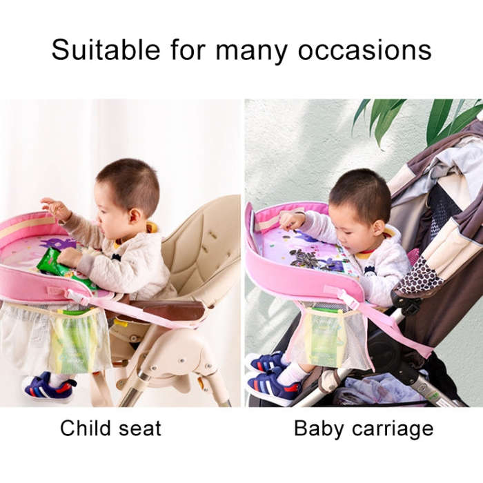 Children Waterproof Dining Table Toy Organizer Baby Safety Tray Tourist Painting Holder with Touc...