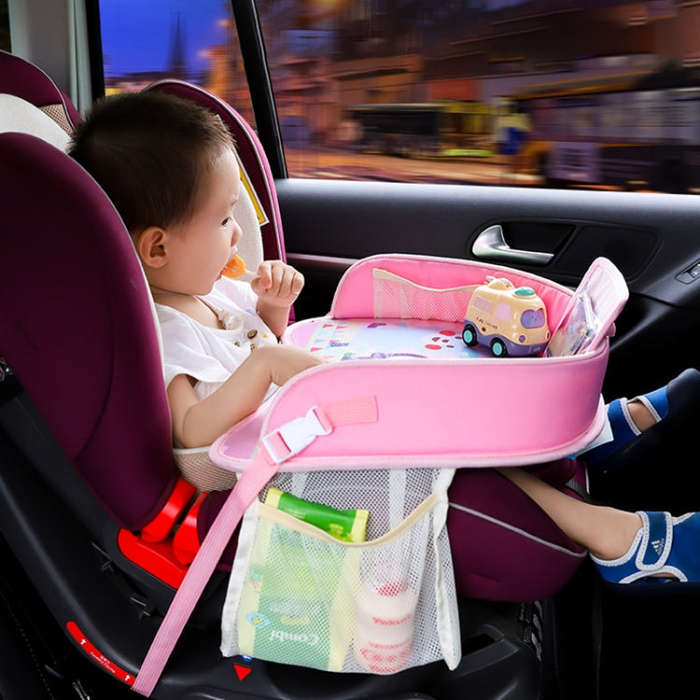 Children Waterproof Dining Table Toy Organizer Baby Safety Tray Tourist Painting Holder with Touc...